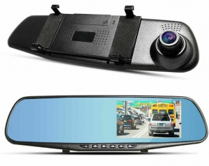 Car Mirror Dash Video Camera with LED Screen Built In